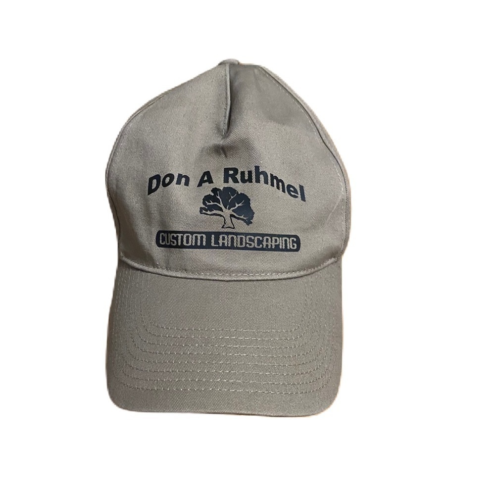 Don A Ruhmel Custom Landscaping Tan Gray Hat Snap Back